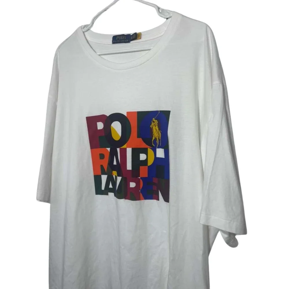 Polo Ralph Lauren Graphic Crewneck Shirt Men's 3XLT White Short Sleeve